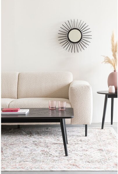 Черна масичка за кафе с дъбов плот 60x120 cm Fabio – White Label