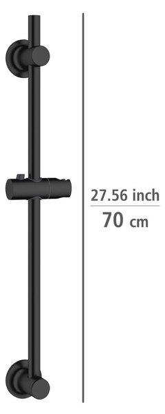 Черна самоподдържаща се душ-плоча от неръждаема стомана 70 cm - Wenko