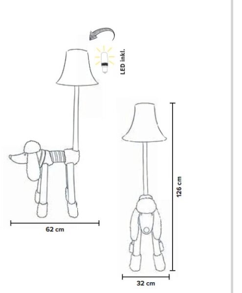 Happy Lamps - LED Детски лампион BELLO LED/5,4W/230V пудел