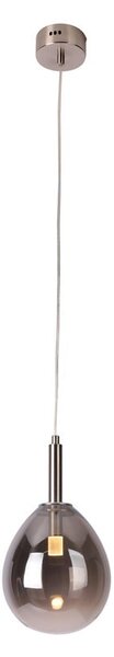 Сиво LED висящо осветително тяло със стъклен абажур Lukka – Candellux Lighting