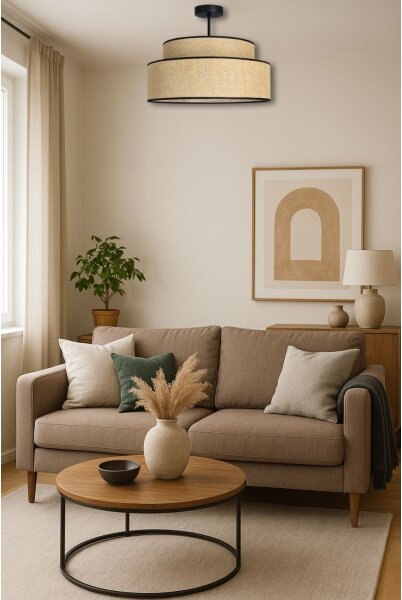 Полилей за повърхностен монтаж BOHO 1xE27/60W/230V Ø 40 см бежов