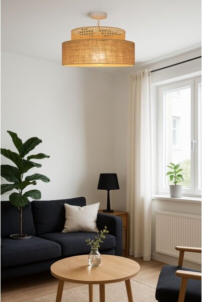 Полилей за повърхностен монтаж BOHO 1xE27/60W/230V Ø 40 см ратан