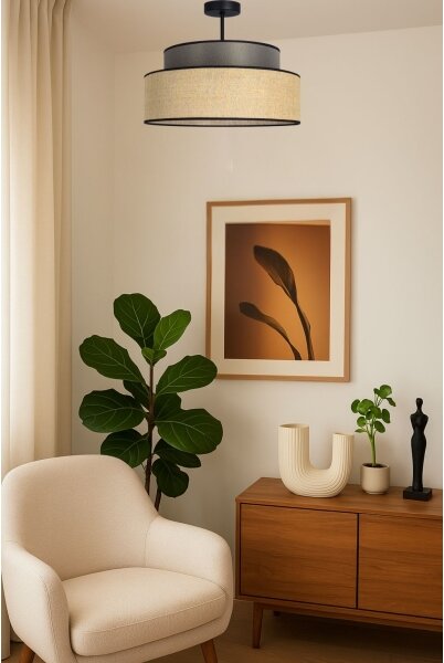 Полилей за повърхностен монтаж BOHO 1xE27/60W/230V Ø 40 см кафяв/бежов