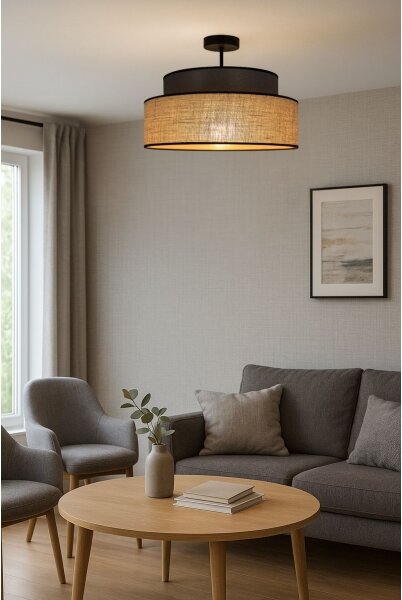 Полилей за повърхностен монтаж BOHO 1xE27/60W/230V Ø 40 см кафяв/бежов