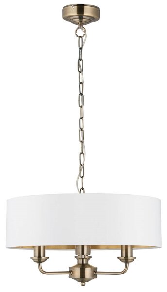 Endon 98934 - Пендел HIGHCLERE 3xE14/40W/230V бял/месинг