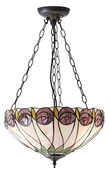 Endon 64175 - Полилей на верига Tiffany HUTCHINSON 3xE27/60W/230V Ø 40 см