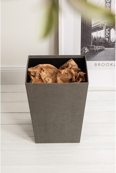 Сиво офис кошче за боклук Sofia Canvas Paper Laminate – Bigso