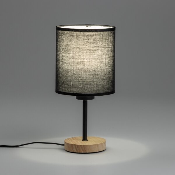 Brilagi - Настолна лампа NUBILA WOOD 1xE27/25W/230V дъб/черен