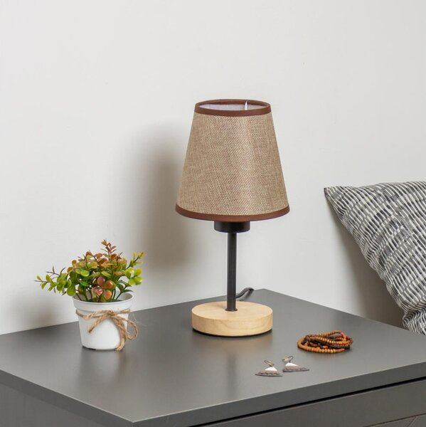 Brilagi - Настолна лампа NUBILA WOOD 1xE27/25W/230V дъб/кафяв