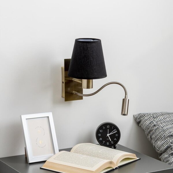Brilagi - LED Аплик NUBILA 1xE27/25W/230V + LED/3W месинг/черен