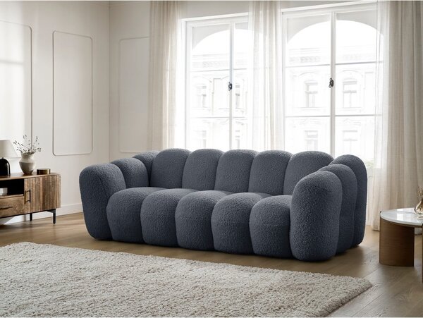 Тъмносив диван от прежда с примки от букле 232 cm Hippolyte – Bobochic Paris