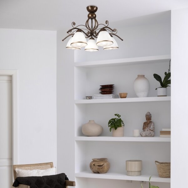 Brilagi - LED Полилей за повърхностен монтаж ANTICO 5xE27/60W/230V бронзова патина