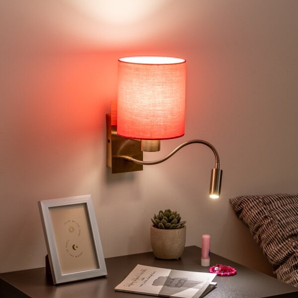 Brilagi - LED Аплик NUBILA 1xE27/25W/230V + LED/3W месинг/розов