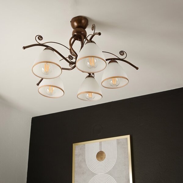 Brilagi - LED Полилей за повърхностен монтаж ANTICO 5xE27/60W/230V бронзова патина