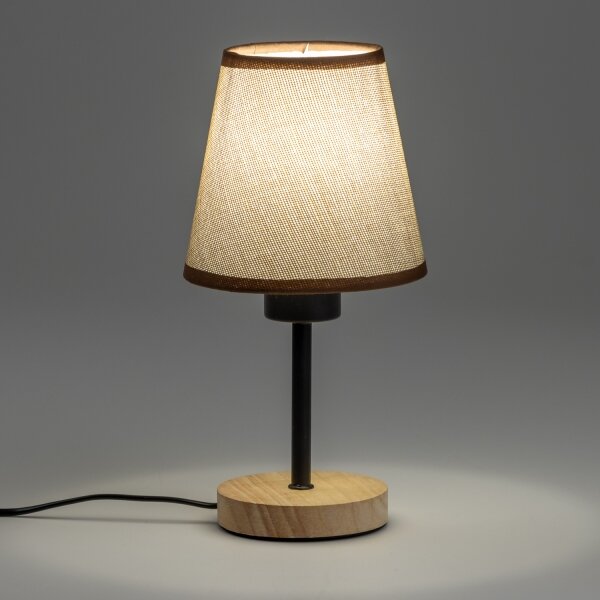 Brilagi - Настолна лампа NUBILA WOOD 1xE27/25W/230V дъб/кафяв