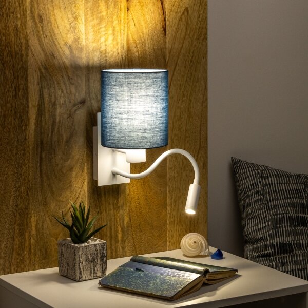 Brilagi - LED Аплик NUBILA 1xE27/25W/230V+ LED/3W бял/тъмносин