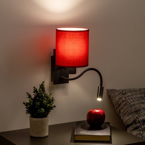 Brilagi-LED Аплик NUBILA 1xE27/25W/230V+LED/3W черен/Помпейски червен