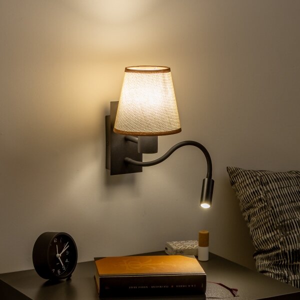 Brilagi - LED Аплик NUBILA 1xE27/25W/230V + LED/3W черен/кафяв