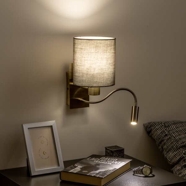 Brilagi - LED Аплик NUBILA 1xE27/25W/230V + LED/3W месинг/антрацит