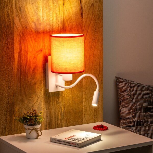 Brilagi - LED Аплик NUBILA 1xE27/25W/230V + LED/3W бял/червен