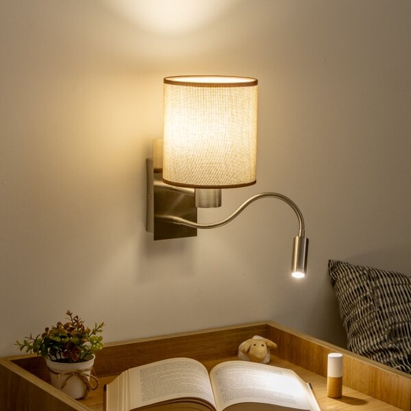 Brilagi - LED Аплик NUBILA 1xE27/25W/230V + LED/3W хром/кафяв