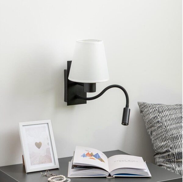 Brilagi - LED Аплик NUBILA 1xE27/25W/230V + LED/3W черен/бял