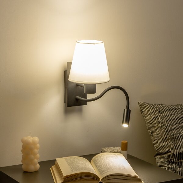 Brilagi - LED Аплик NUBILA 1xE27/25W/230V + LED/3W черен/бял
