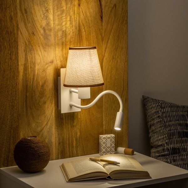 Brilagi - LED Аплик NUBILA 1xE27/25W/230V + LED/3W бял/кафяв