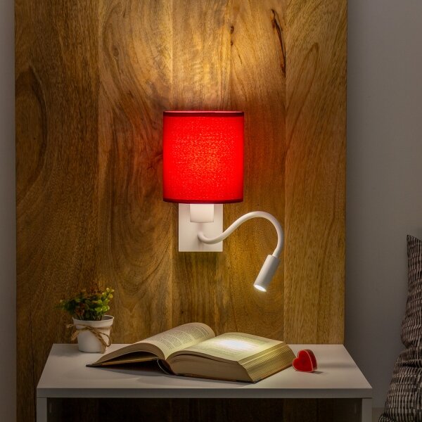 Brilagi-LED Аплик NUBILA 1xE27/25W/230V+LED/3W бял/Помпейски червен