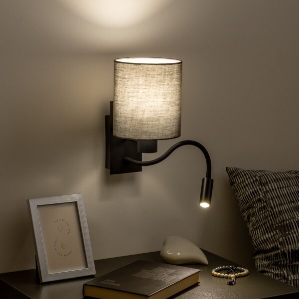 Brilagi - LED Аплик NUBILA 1xE27/25W/230V + LED/3W черен/антрацит