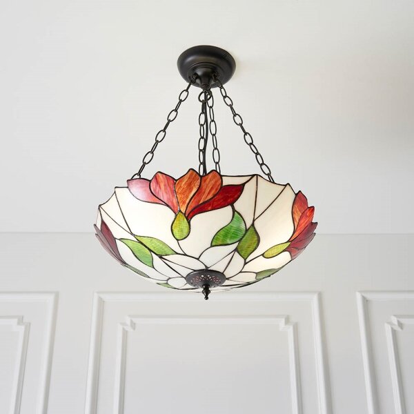Endon 70946 - Полилей на верига Tiffany BOTANICA 3xE27/60W/230V пр. 45 cm