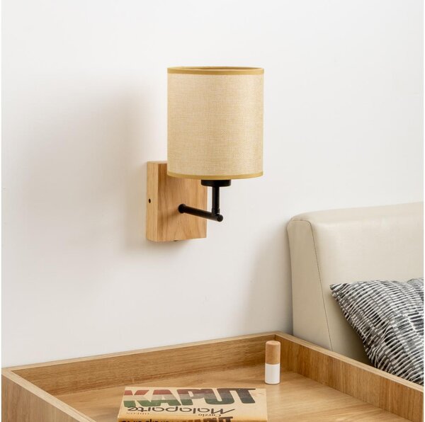 Brilagi - Аплик NUBILA WOOD 1xE27/25W/230V дъб/светлокафяво