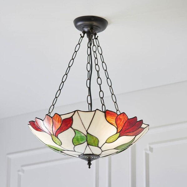 Endon 70946 - Полилей на верига Tiffany BOTANICA 3xE27/60W/230V пр. 45 cm