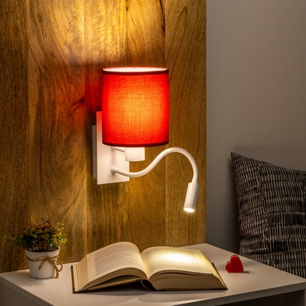 Brilagi-LED Аплик NUBILA 1xE27/25W/230V+LED/3W бял/Помпейски червен