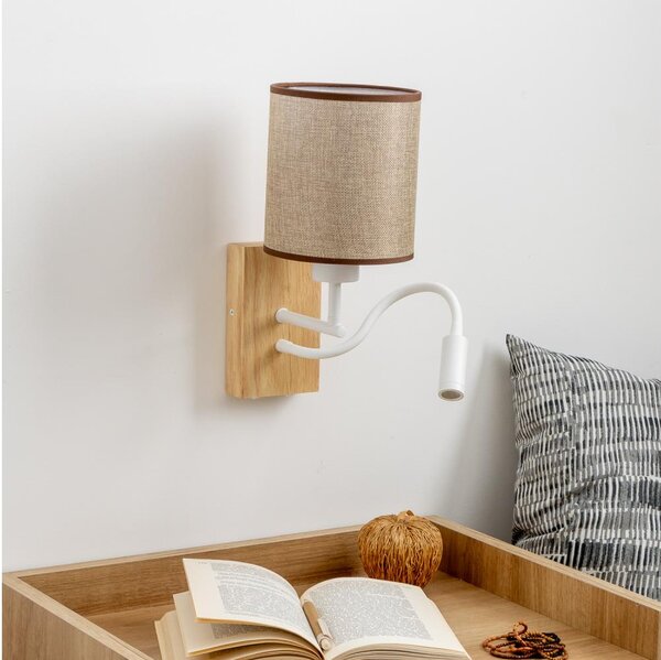 Brilagi - LED Аплик NUBILA WOOD 1xE27/25W/230V + LED/3W дъб/кафяв