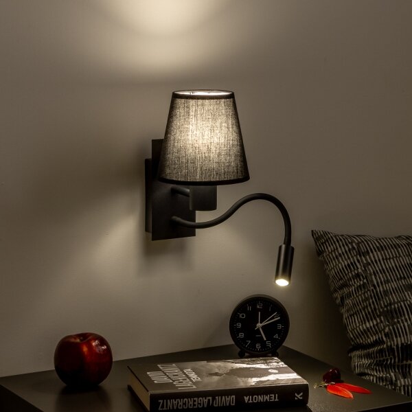 Brilagi - LED Аплик NUBILA 1xE27/25W/230V + LED/3W черен