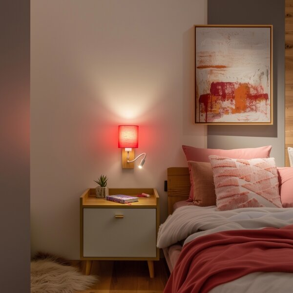 Brilagi - LED Аплик NUBILA WOOD 1xE27/25W/230V + LED/3W дъб/розов
