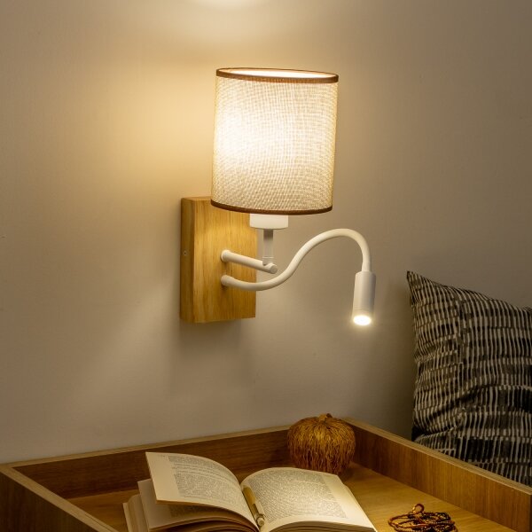 Brilagi - LED Аплик NUBILA WOOD 1xE27/25W/230V + LED/3W дъб/кафяв