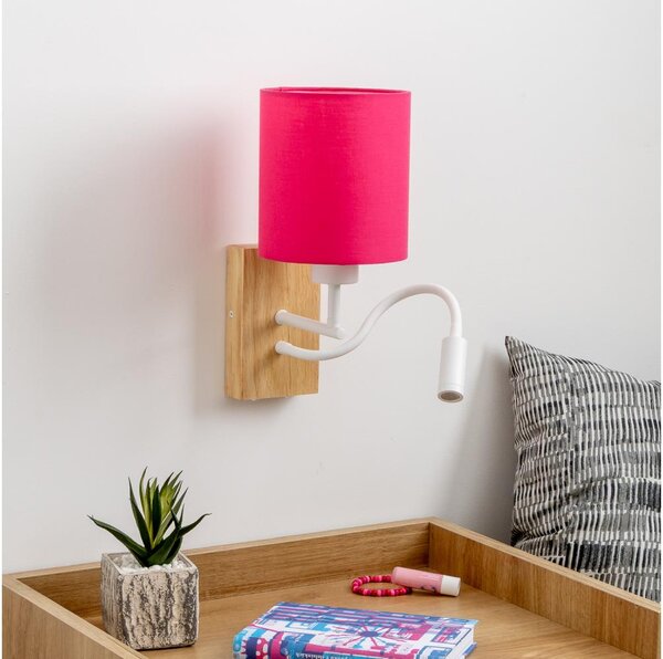 Brilagi - LED Аплик NUBILA WOOD 1xE27/25W/230V + LED/3W дъб/розов
