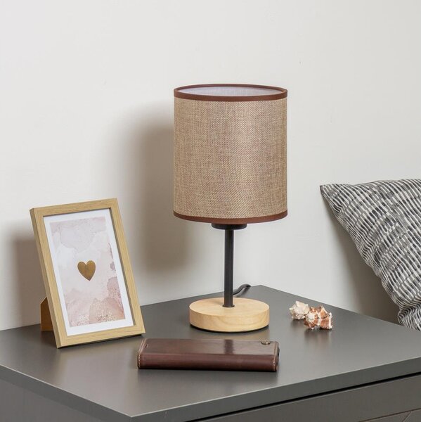 Brilagi - Настолна лампа NUBILA WOOD 1xE27/25W/230V дъб/кафяв