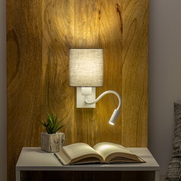 Brilagi - LED Аплик NUBILA 1xE27/25W/230V + LED/3W бял/антрацит