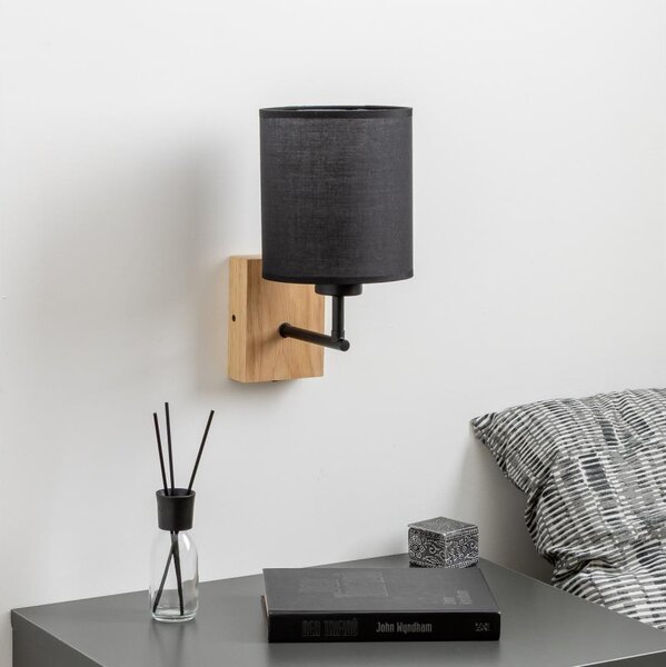 Brilagi - Аплик NUBILA WOOD 1xE27/25W/230V дъб/черен