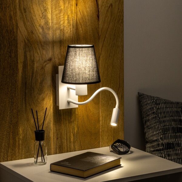 Brilagi - LED Аплик NUBILA 1xE27/25W/230V + LED/3W бял/черен