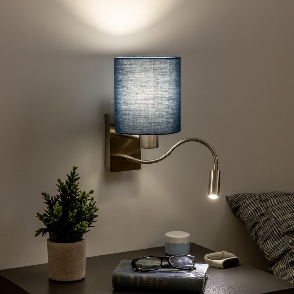 Brilagi - LED Аплик NUBILA 1xE27/25W/230V+ LED/3W хром/тъмносин