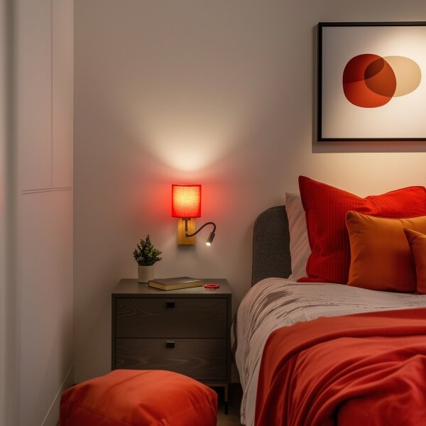 Brilagi - LED Аплик NUBILA WOOD 1xE27/25W/230V + LED/3W дъб/червен
