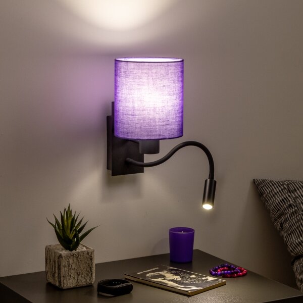 Brilagi - LED Аплик NUBILA 1xE27/25W/230V + LED/3W черен/лилава
