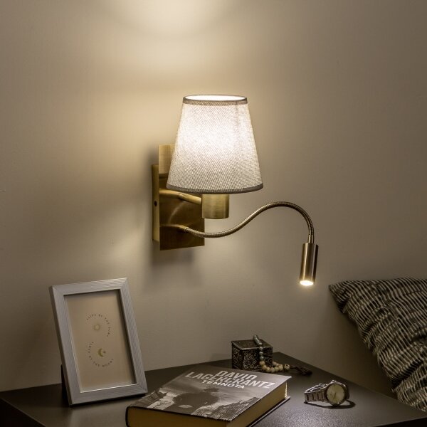 Brilagi - LED Аплик NUBILA 1xE27/25W/230V + LED/3W месинг/сив