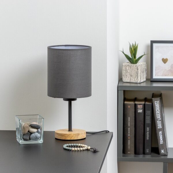 Brilagi - Настолна лампа NUBILA WOOD 1xE27/25W/230V дъб/антрацит