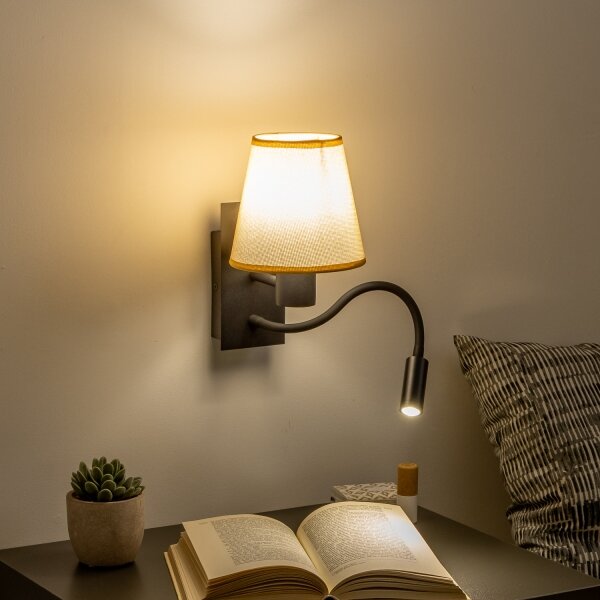 Brilagi - LED Аплик NUBILA 1xE27/25W/230V+LED/3W черен/светлокафяво