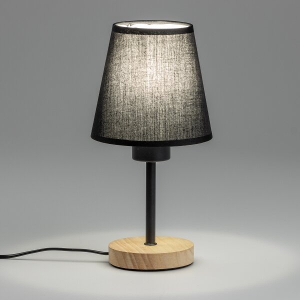 Brilagi - Настолна лампа NUBILA WOOD 1xE27/25W/230V дъб/черен